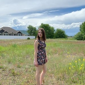 Brown Floral Babydoll Dress